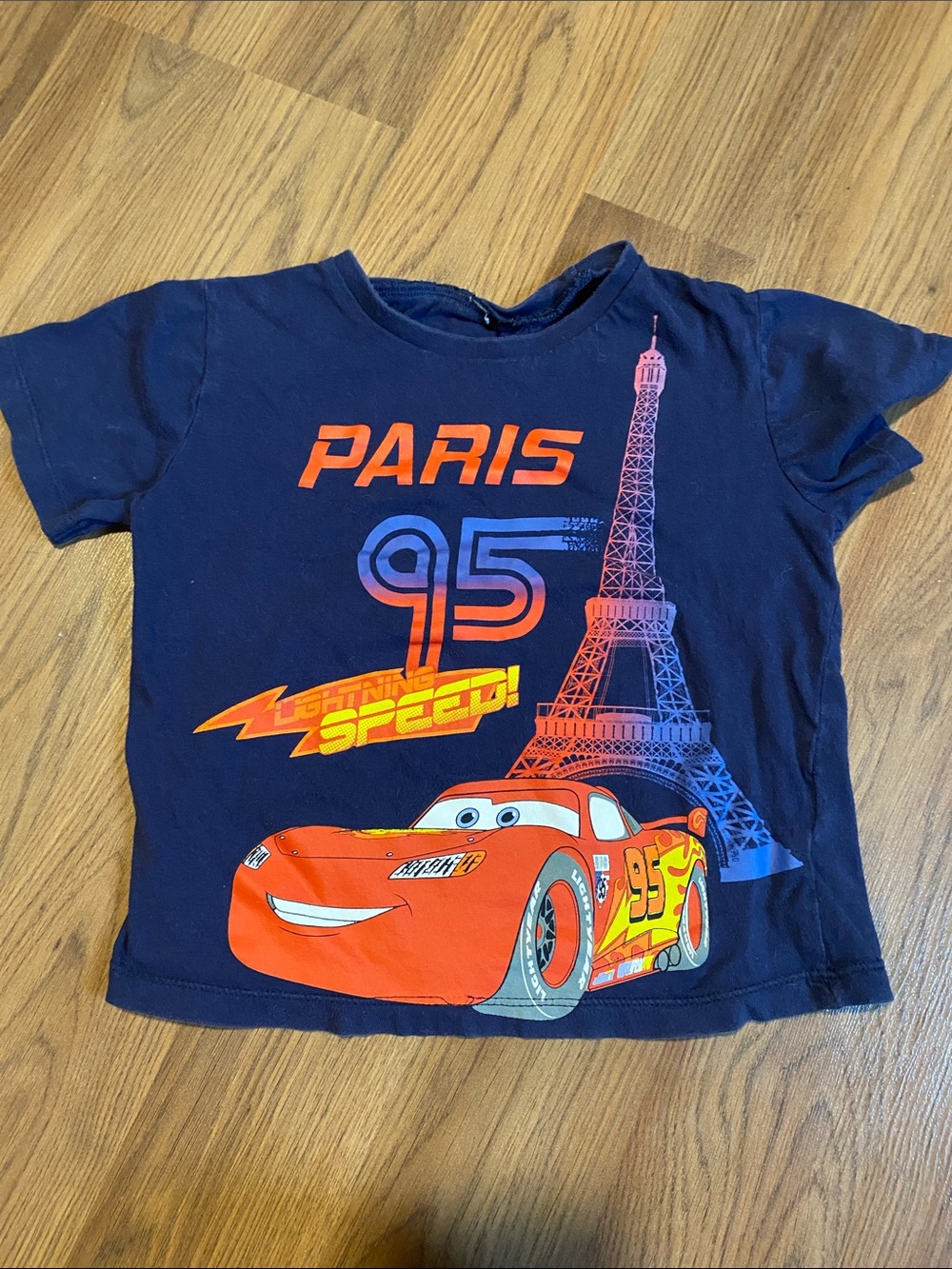 ✨8/$10. Lightning McQueen Paris Tee — fits like 4T